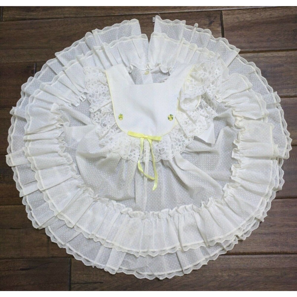 Vintage Bryan White Girl Lace Dress 4 Made USA